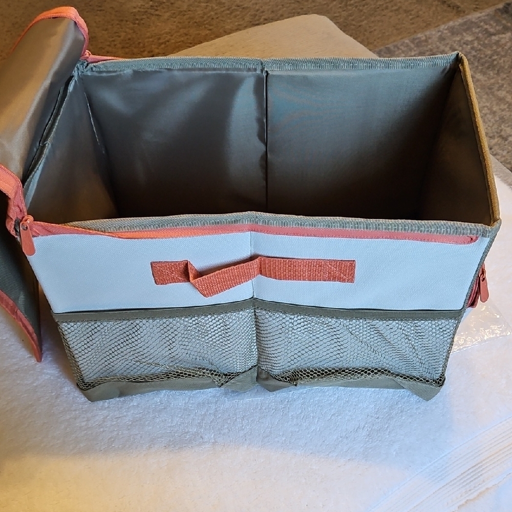 Thirty-One Gray and Orange Storage Bin - Picture 4 of 10
